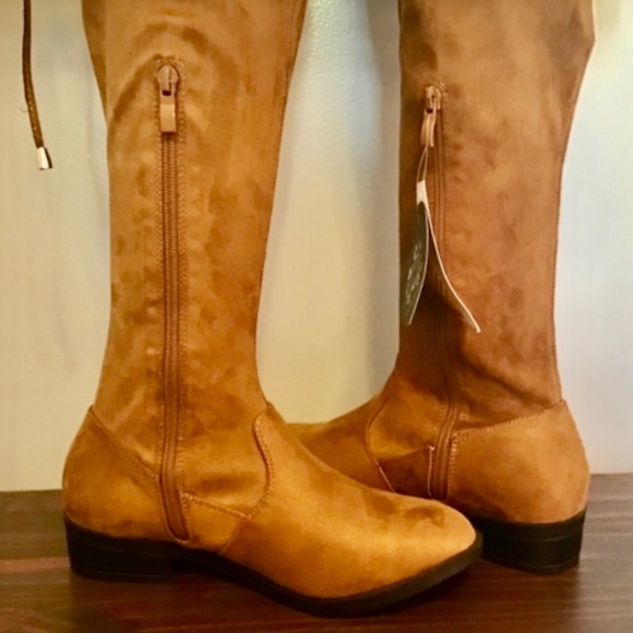 NWT~Women’s Room of Fashion Stretchy Over the Knee Sock Boots~Brown~Size 71/2W - Picture 7 of 10